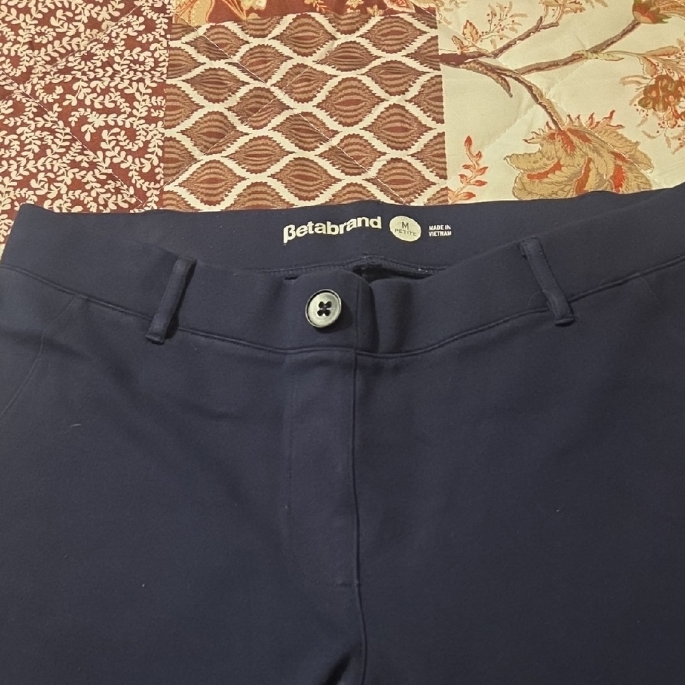 Betabrand Navy Stretch Pull-On Dress Pants